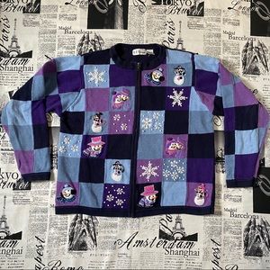 Vintage 80s ugly Christmas sweater cardigan